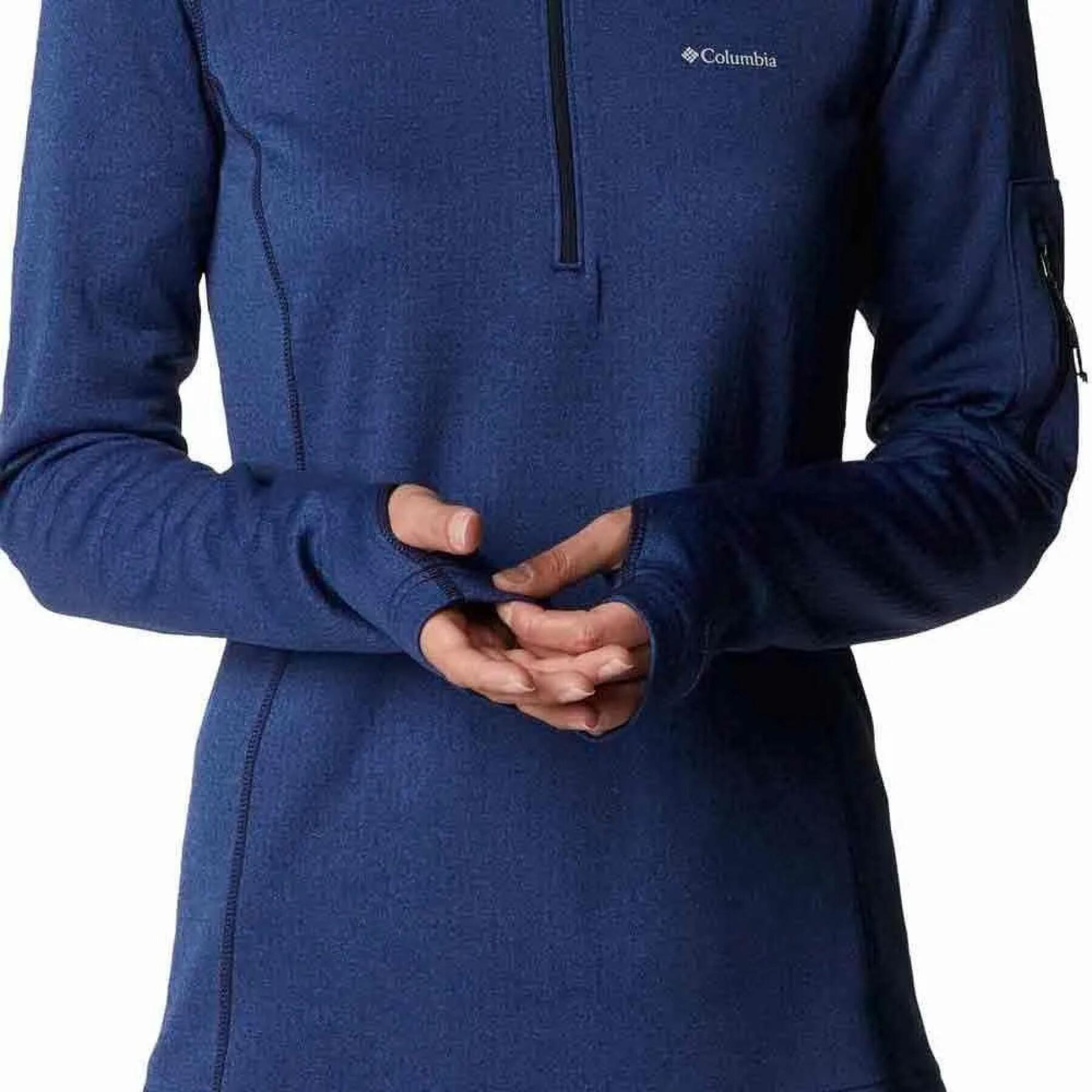 Sweatshirt med 1/2 dragkedja för kvinnor Columbia Park View Grid Fleece