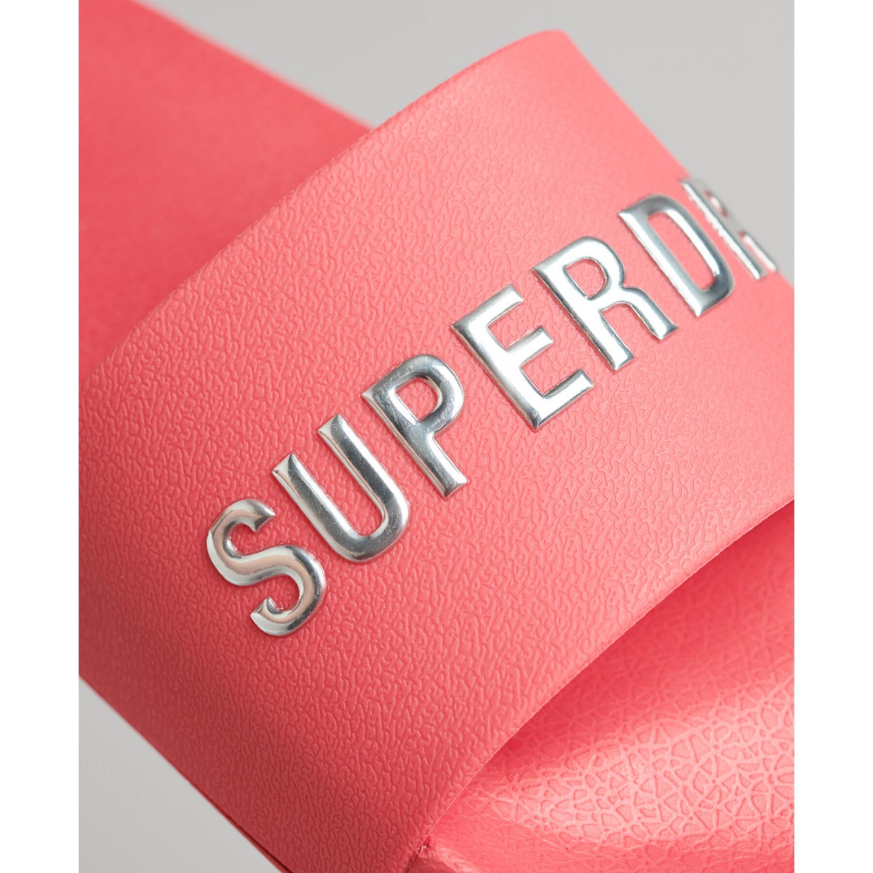 Badtofflor med logotyp för kvinnor Superdry Code