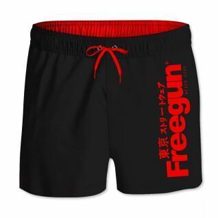 Korta badshorts med resår i midjan för barn Freegun Logo